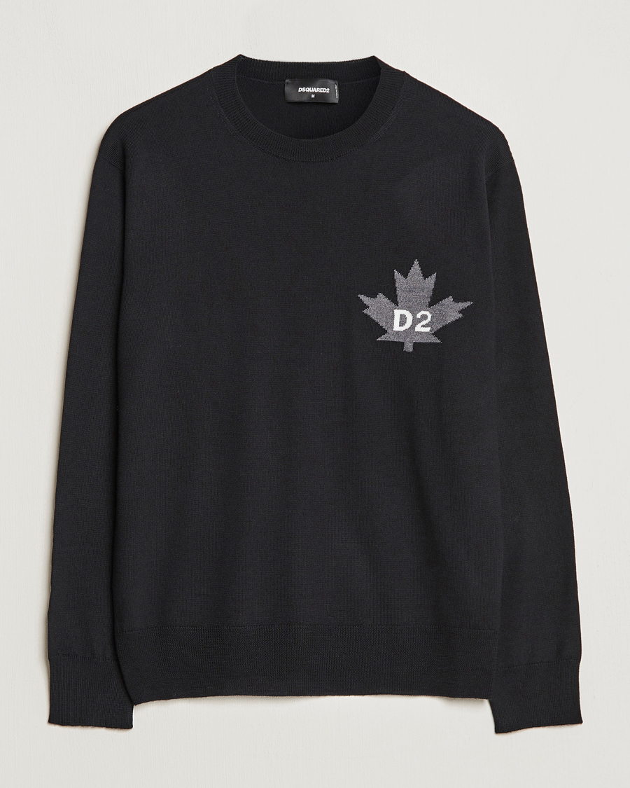Hombres | Jerséis y prendas de punto | Dsquared2 | D2 Leaf Knitted Sweatshirt Black