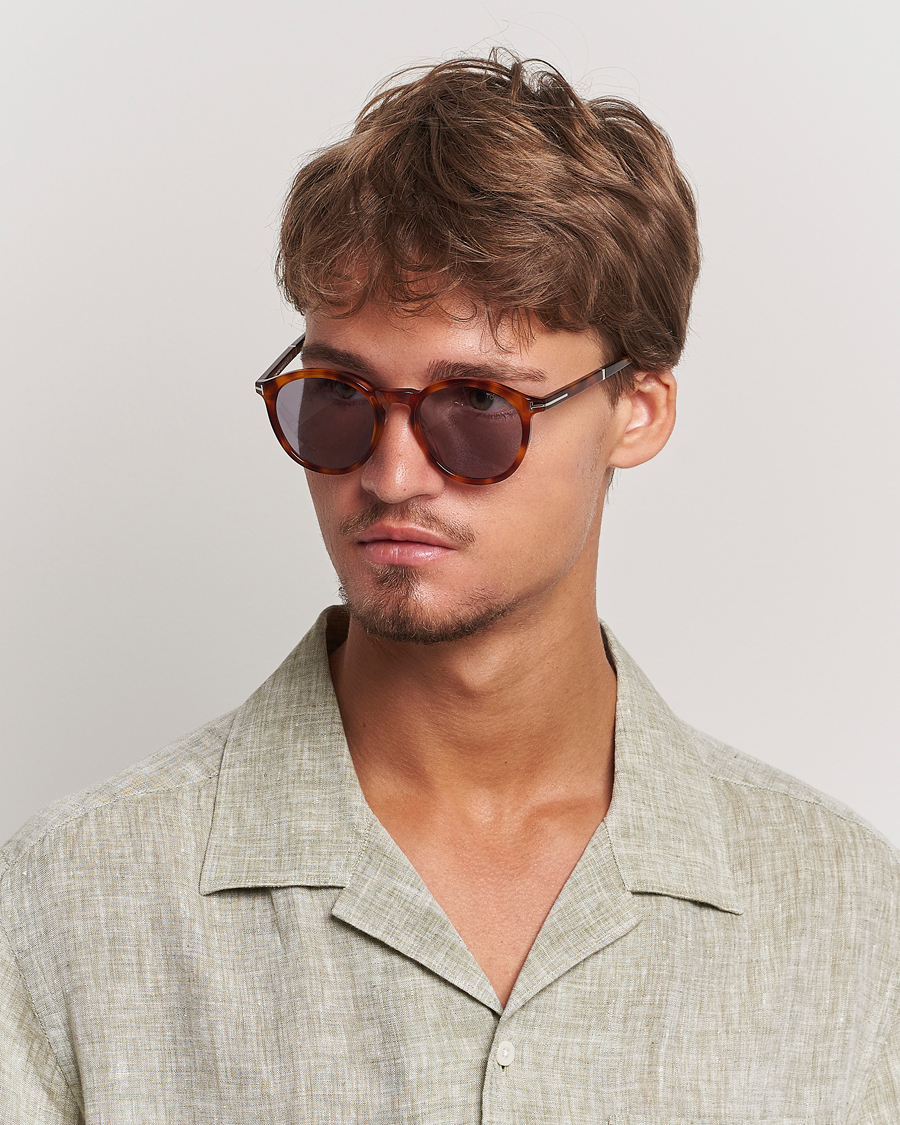 Hombres | Gafas de sol redondas | Tom Ford | Elton Sunglasses Blonde Havana/Smoke