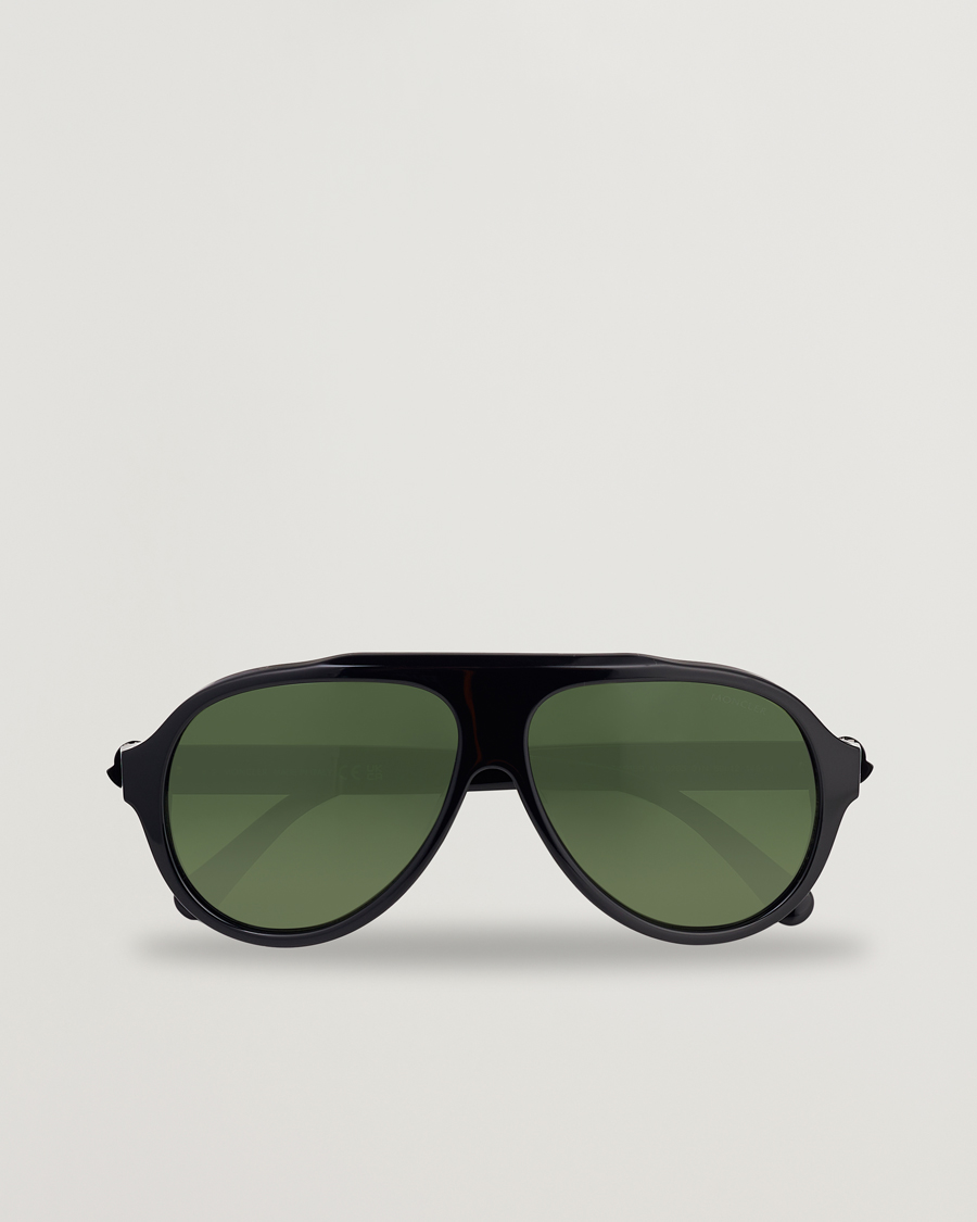 Hombres | Moncler Lunettes Caribb Sunglasses Shiny Black/Green | Moncler Lunettes | Caribb Sunglasses Shiny Black/Green