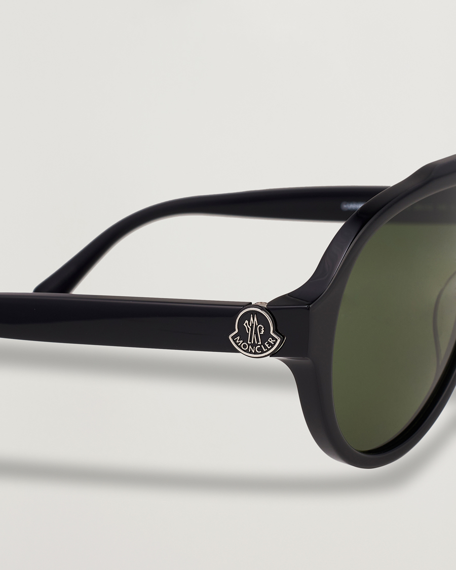 Hombres | Moncler Lunettes Caribb Sunglasses Shiny Black/Green | Moncler Lunettes | Caribb Sunglasses Shiny Black/Green