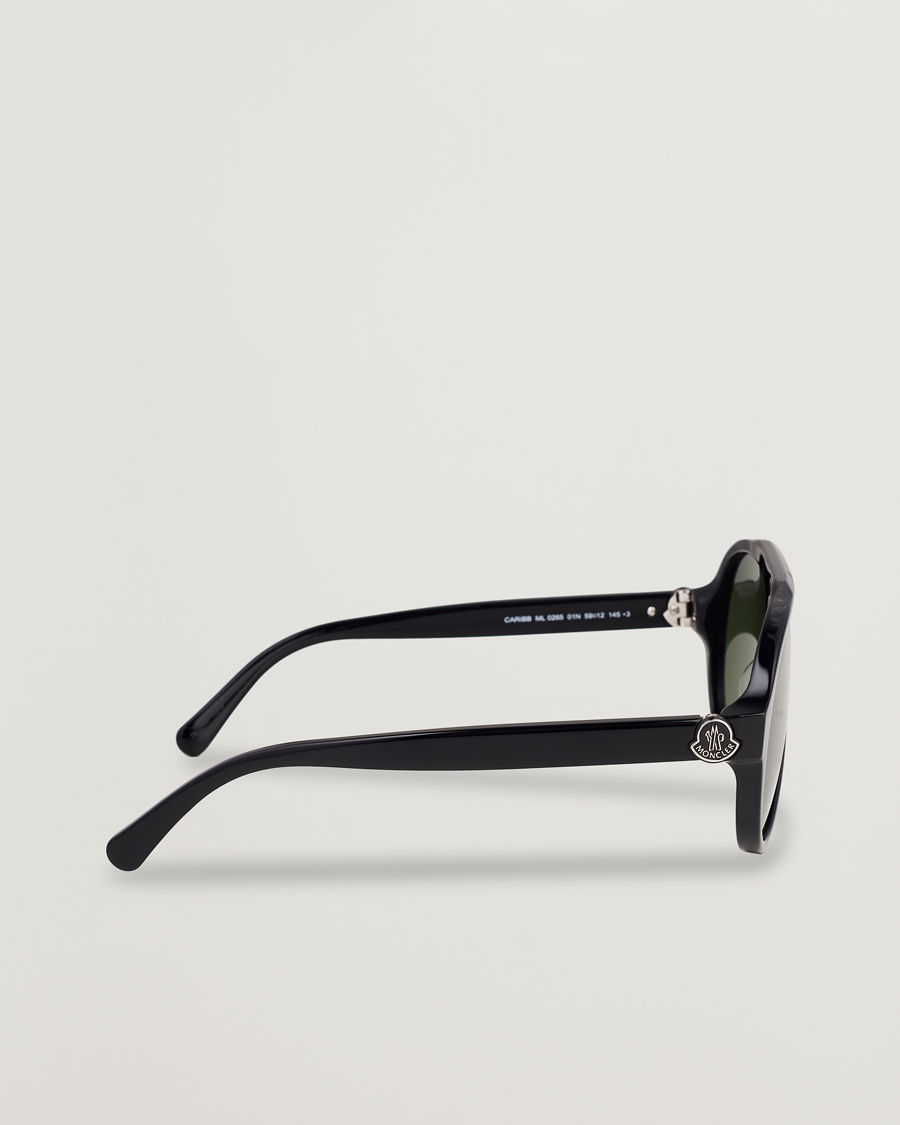 Hombres | Moncler Lunettes Caribb Sunglasses Shiny Black/Green | Moncler Lunettes | Caribb Sunglasses Shiny Black/Green