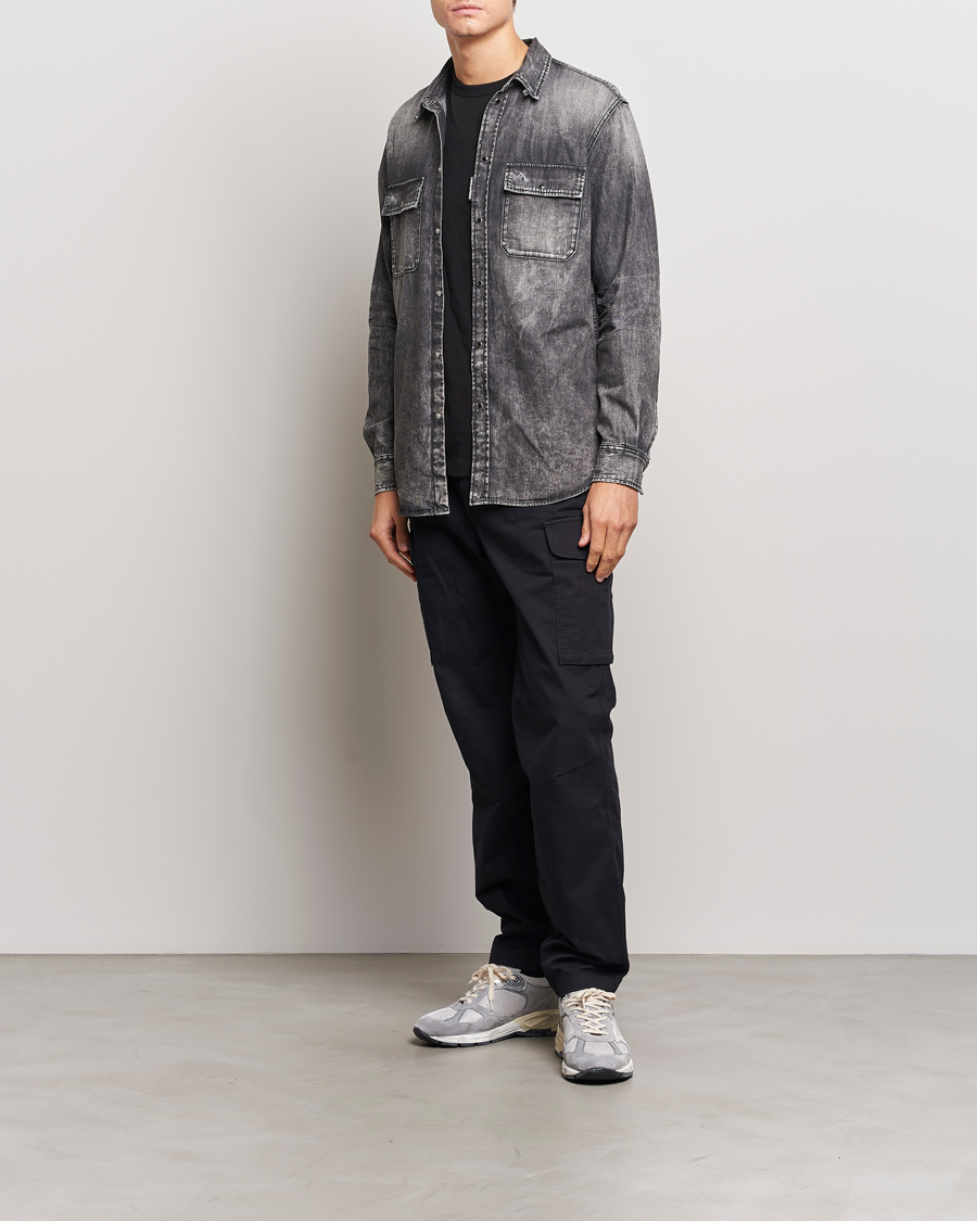 Hombres | Camisas | Dsquared2 | Tab Collar Denim Shirt Washed Grey