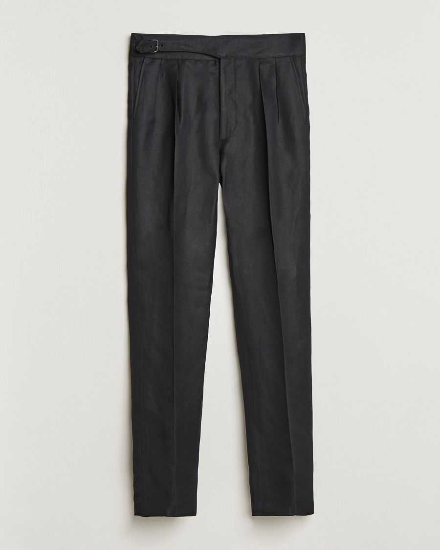 Hombres | Pantalones | Ralph Lauren Purple Label | Byron Pleated Trousers Black