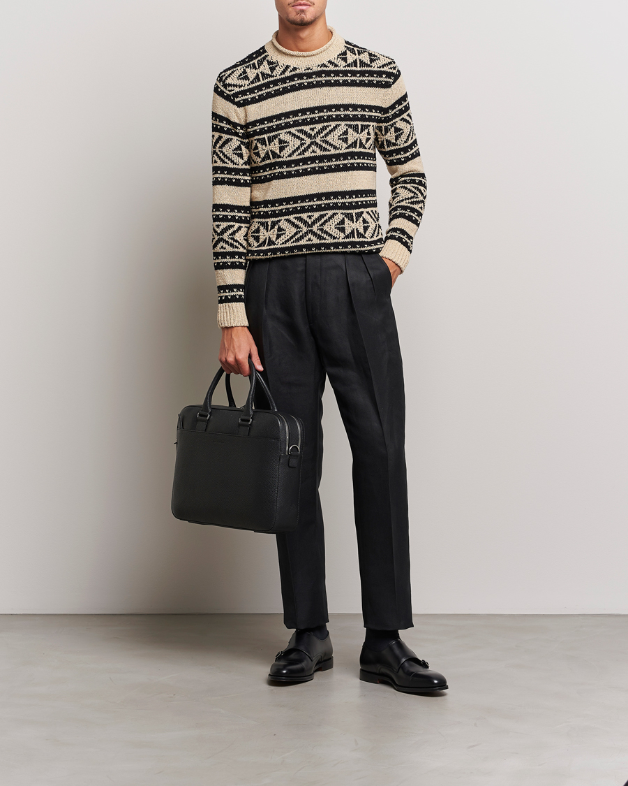 Hombres | Pantalones | Ralph Lauren Purple Label | Byron Pleated Trousers Black