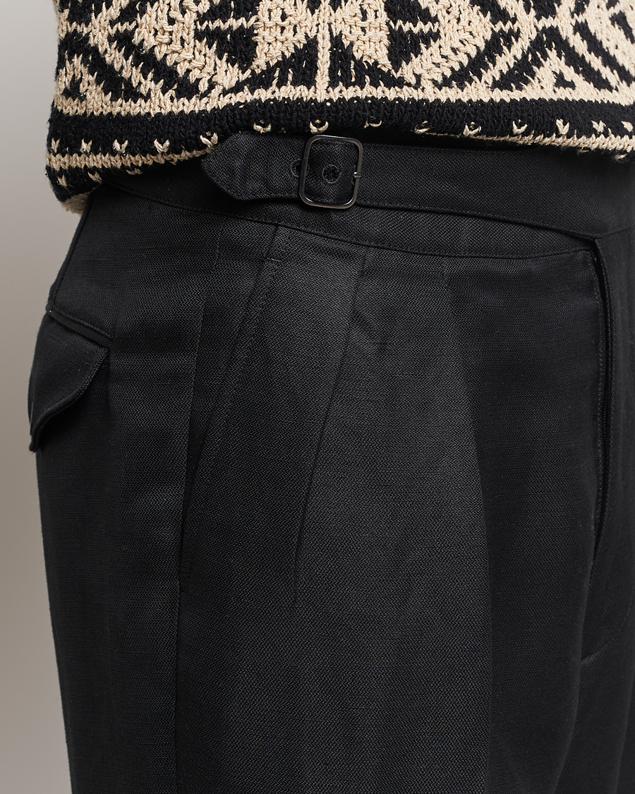 Hombres | Pantalones | Ralph Lauren Purple Label | Byron Pleated Trousers Black