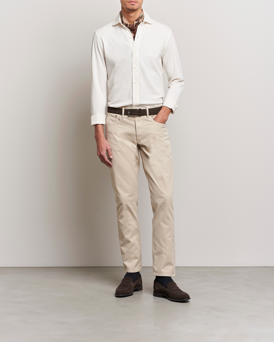 Hombres | Camisas | Ralph Lauren Purple Label | Washed Cotton Pique Shirt Cream