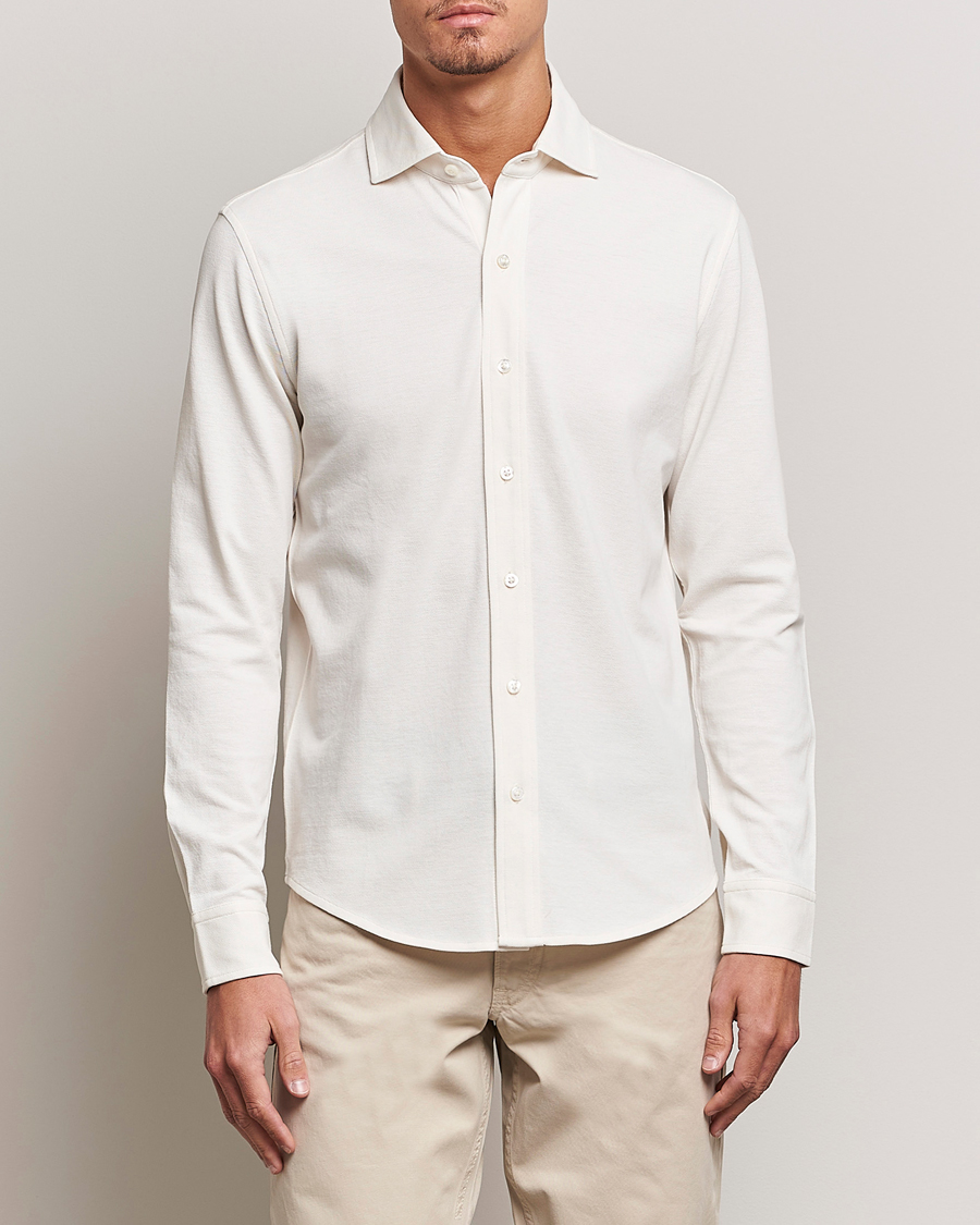 Hombres | Camisas | Ralph Lauren Purple Label | Washed Cotton Pique Shirt Cream