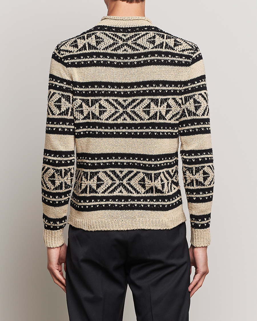 Hombres | Jerséis y prendas de punto | Ralph Lauren Purple Label | Geo Pattern Sweater Cream