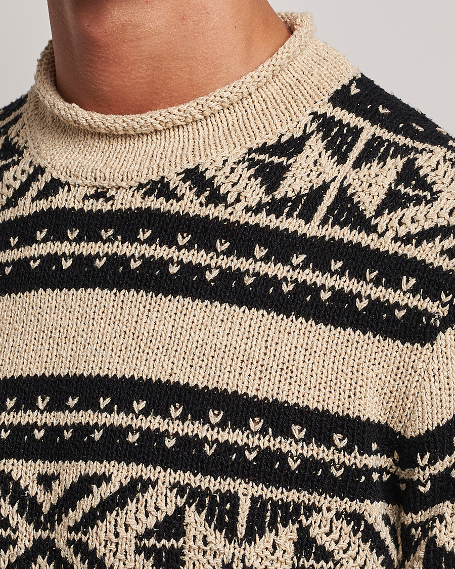 Hombres | Jerséis y prendas de punto | Ralph Lauren Purple Label | Geo Pattern Sweater Cream