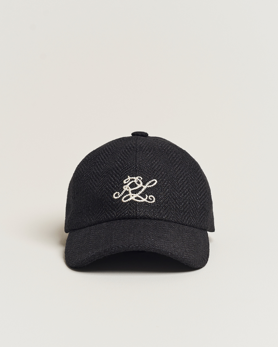Hombres | Ralph Lauren Purple Label Linen/Silk Baseball Cap Black | Ralph Lauren Purple Label | Linen/Silk Baseball Cap Black