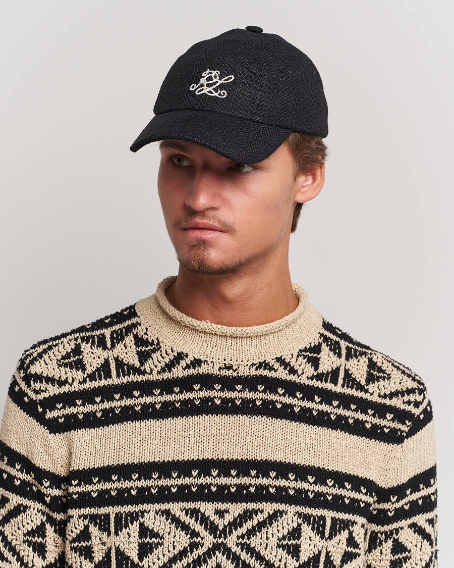 Hombres | Ralph Lauren Purple Label Linen/Silk Baseball Cap Black | Ralph Lauren Purple Label | Linen/Silk Baseball Cap Black