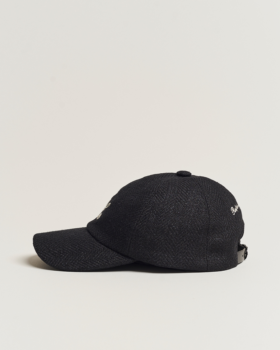 Hombres | Ralph Lauren Purple Label Linen/Silk Baseball Cap Black | Ralph Lauren Purple Label | Linen/Silk Baseball Cap Black
