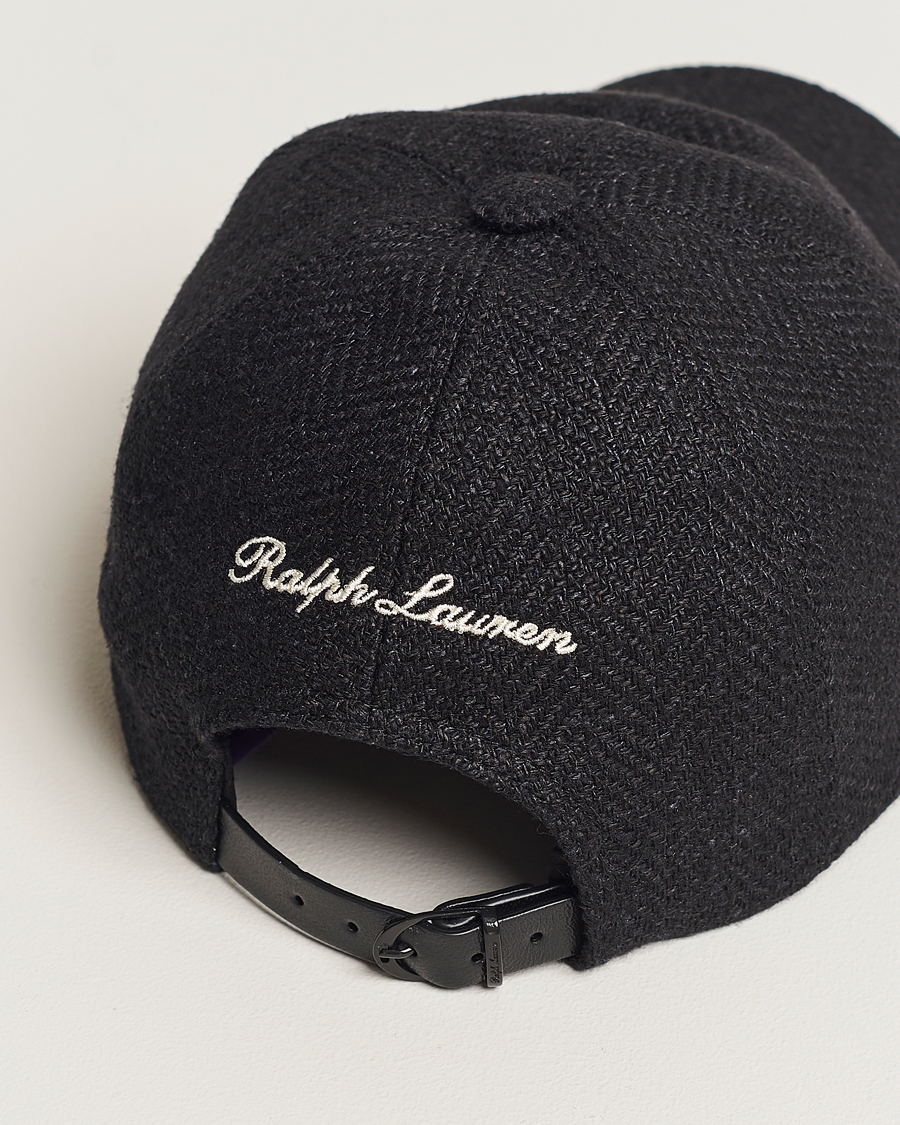 Hombres | Ralph Lauren Purple Label Linen/Silk Baseball Cap Black | Ralph Lauren Purple Label | Linen/Silk Baseball Cap Black