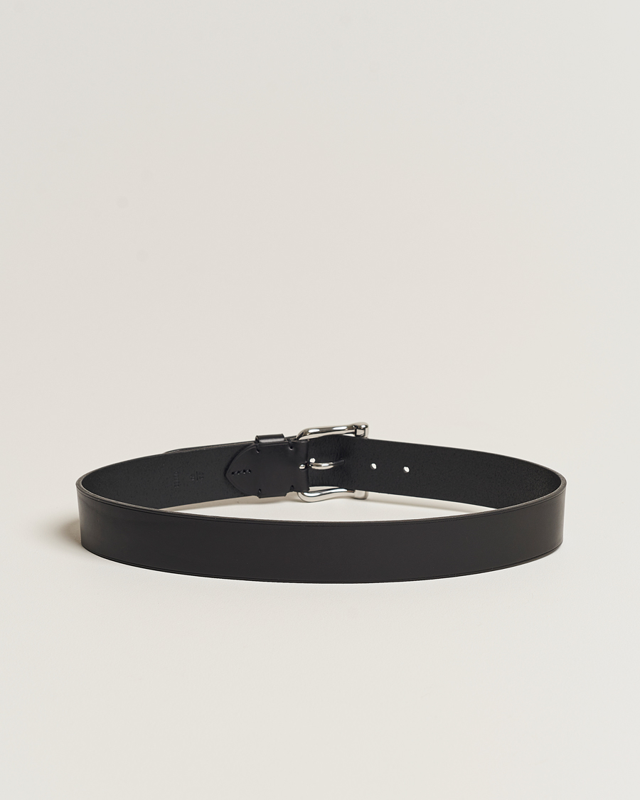 Hombres | Ralph Lauren Purple Label Vachetta Roller Belt Black | Ralph Lauren Purple Label | Vachetta Roller Belt Black