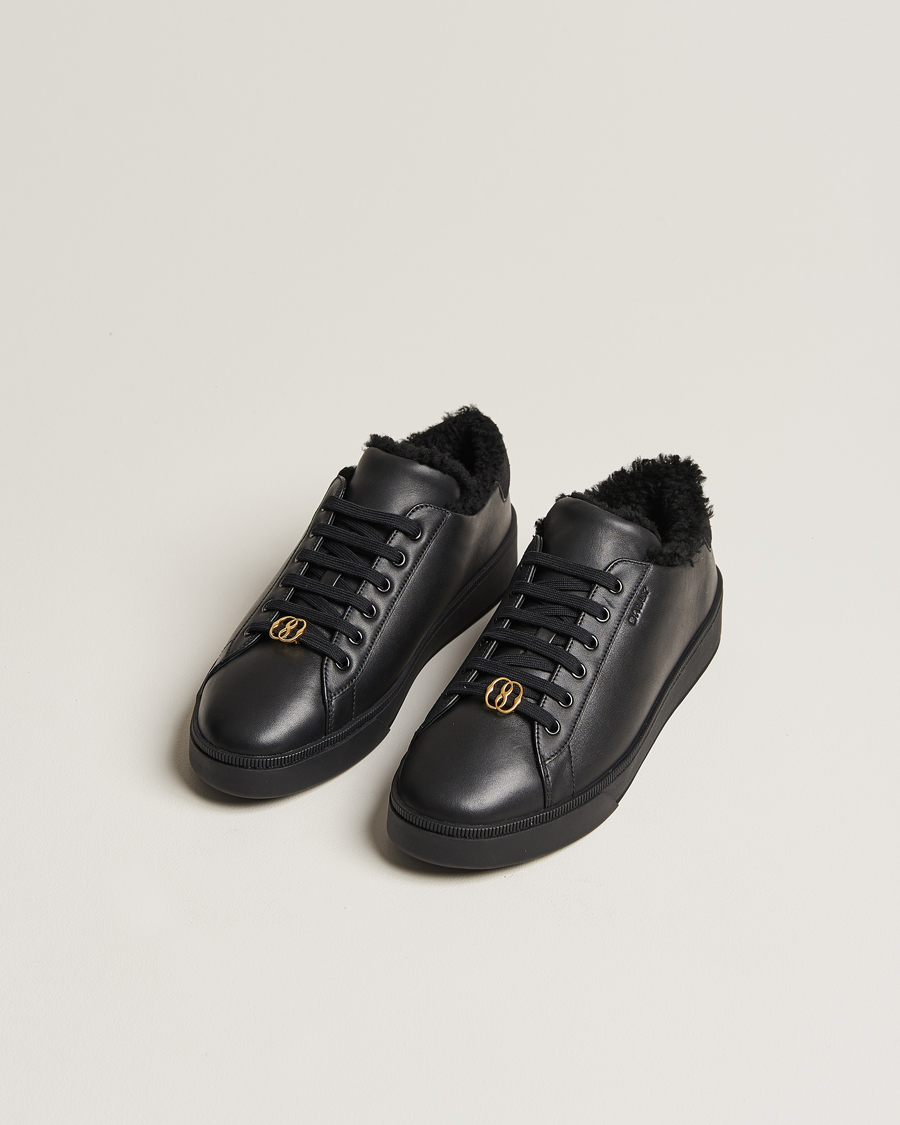 Hombres | Bally Ryver Leather Shearling Sneaker Black | Bally | Ryver Leather Shearling Sneaker Black