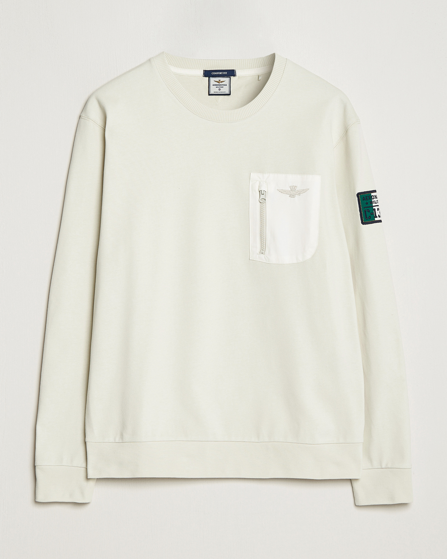 Hombres | Jerséis y prendas de punto | Aeronautica Militare | Felpa Cotton Pocket Sweatshirt Ice Palace