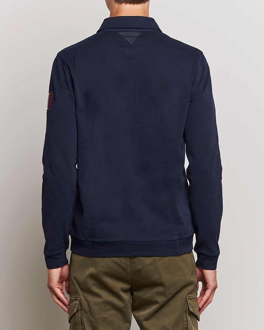 Hombres | Jerséis y prendas de punto | Aeronautica Militare | PO1707 Long Sleeve Polo Dark Blue