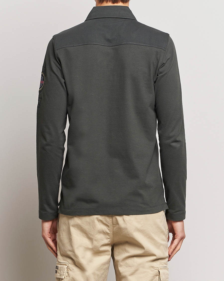 Hombres | Jerséis y prendas de punto | Aeronautica Militare | Pocket Long Sleeve Polo Dark Green