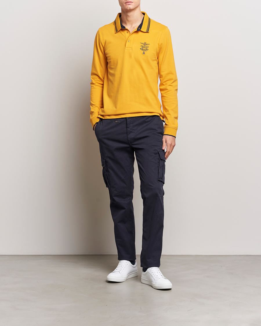 Hombres | Jerséis y prendas de punto | Aeronautica Militare | Long Sleeve Polo Dark Yellow