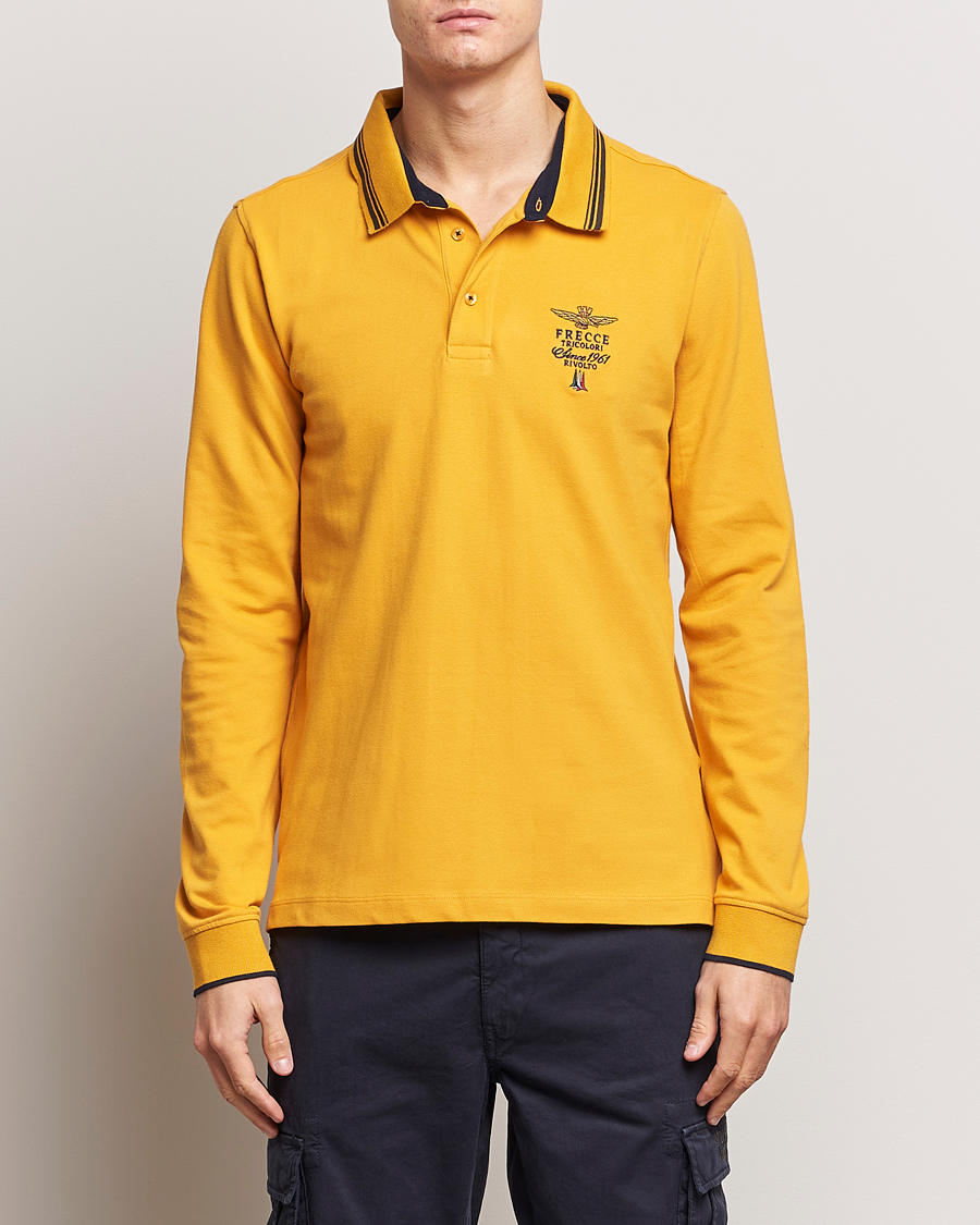 Hombres | Jerséis y prendas de punto | Aeronautica Militare | Long Sleeve Polo Dark Yellow