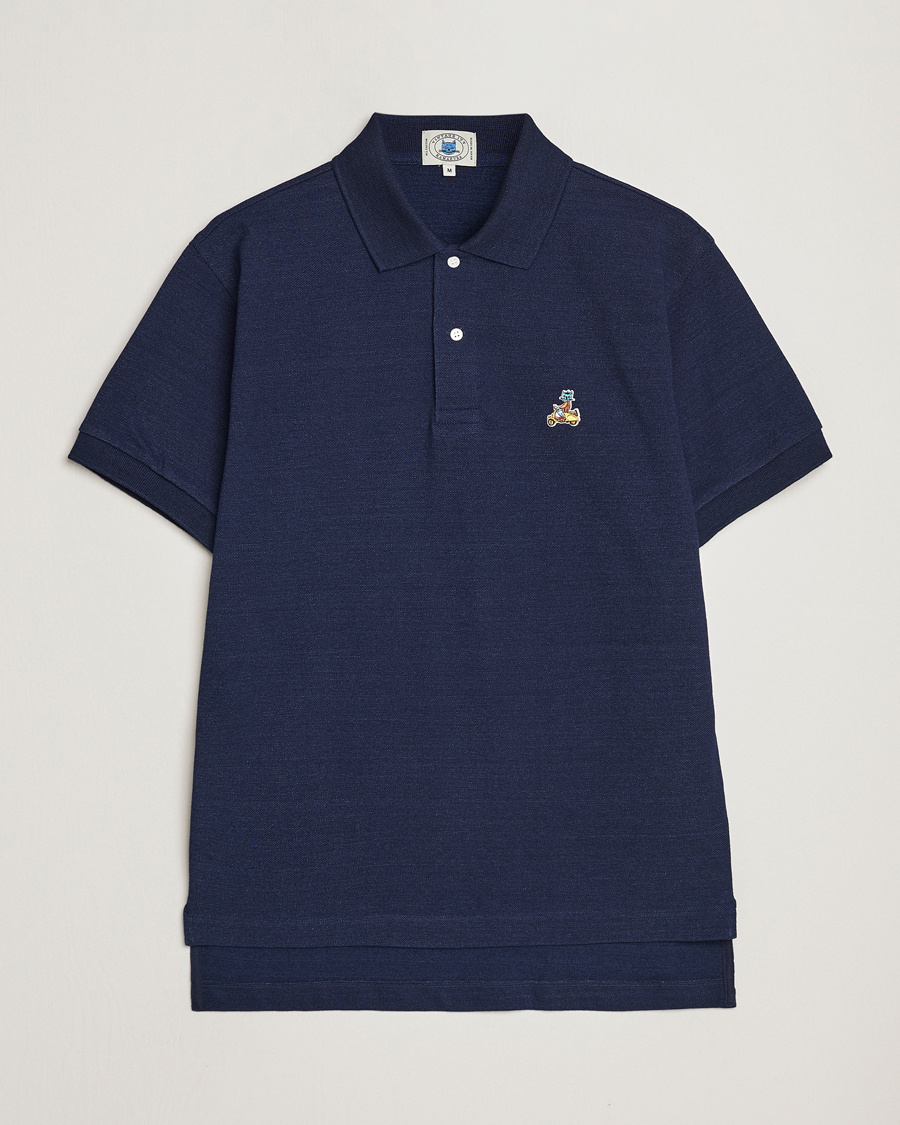 Hombres | Polos | Kamakura Shirts | Vintage Ivy Short Sleeve Polo Navy