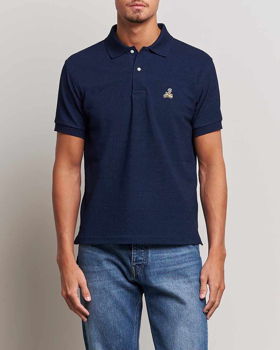 Hombres | Polos | Kamakura Shirts | Vintage Ivy Short Sleeve Polo Navy