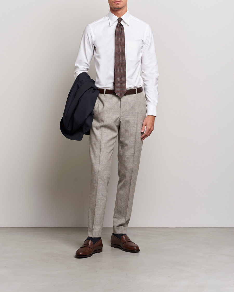 Hombres | Camisas | Kamakura Shirts | Slim Fit Oxford BD Shirt White