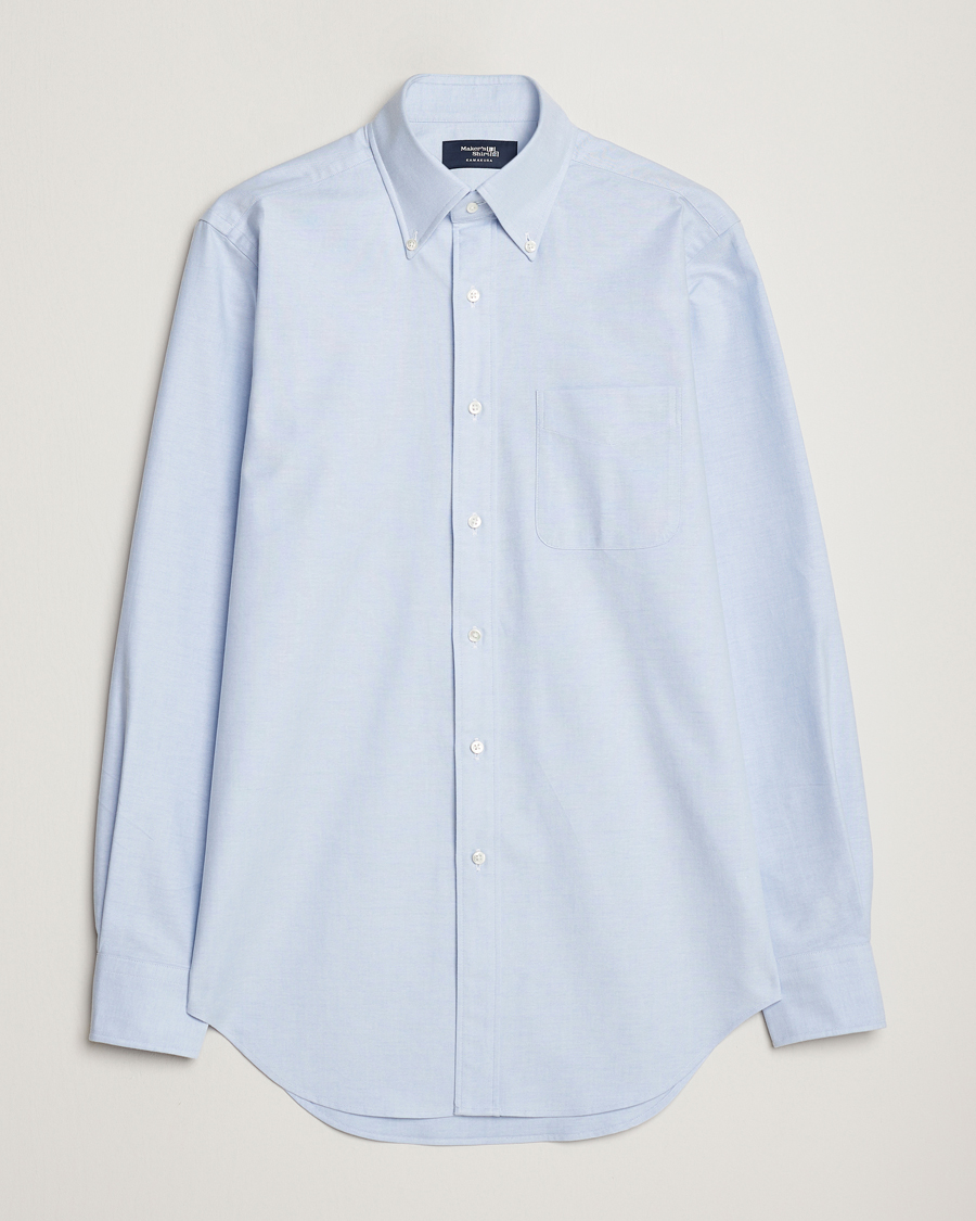 Hombres | Camisas | Kamakura Shirts | Slim Fit Oxford BD Shirt Light Blue