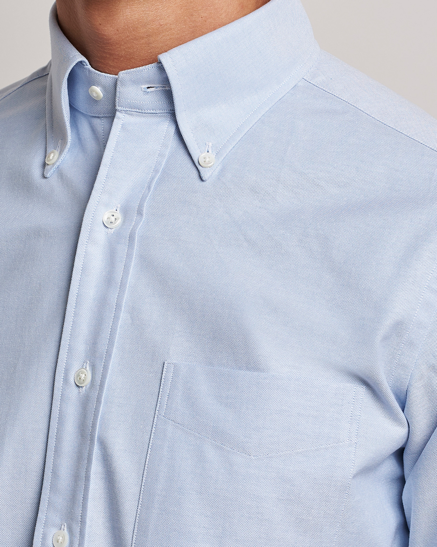 Hombres | Camisas | Kamakura Shirts | Slim Fit Oxford BD Shirt Light Blue