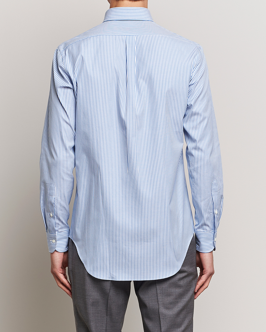 Hombres | Camisas | Kamakura Shirts | Slim Fit Oxford BD Shirt Blue Bengal Stripe