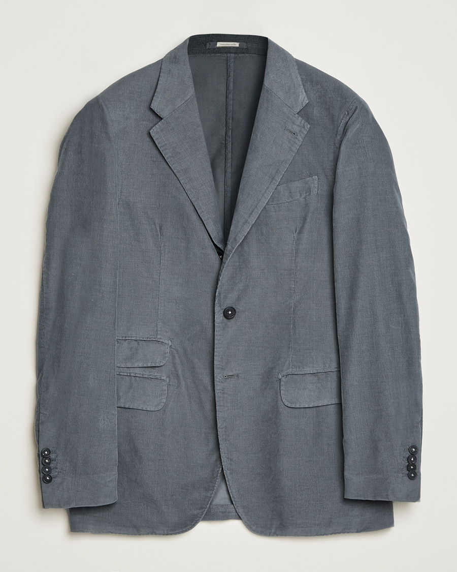 Hombres | Blazers | Massimo Alba | Baby Corduroy Blazer Smoke