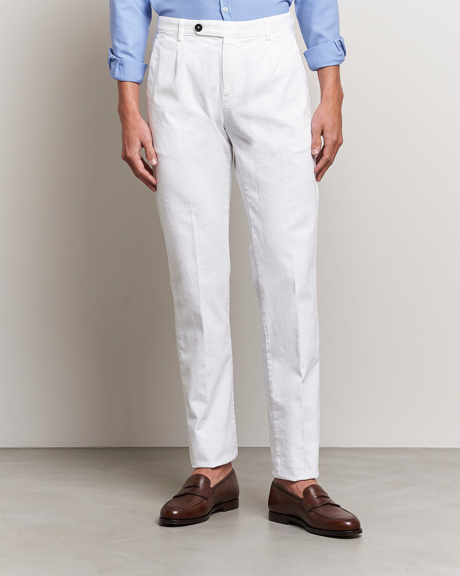 Hombres | Pantalones | Massimo Alba | Ionio Cotton/Cashmere Trousers White