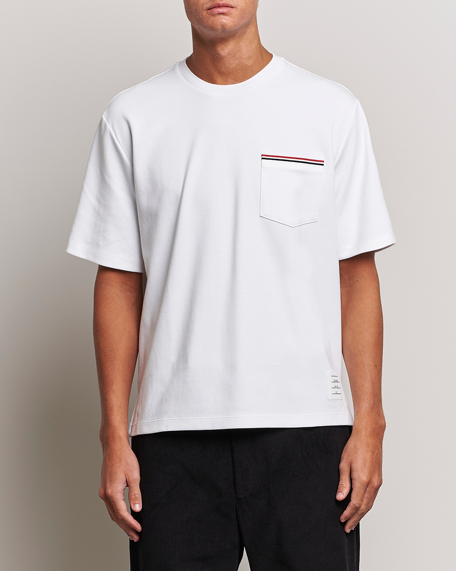 Hombres | Camisetas | Thom Browne | Short Sleeve Pocket T-Shirt White
