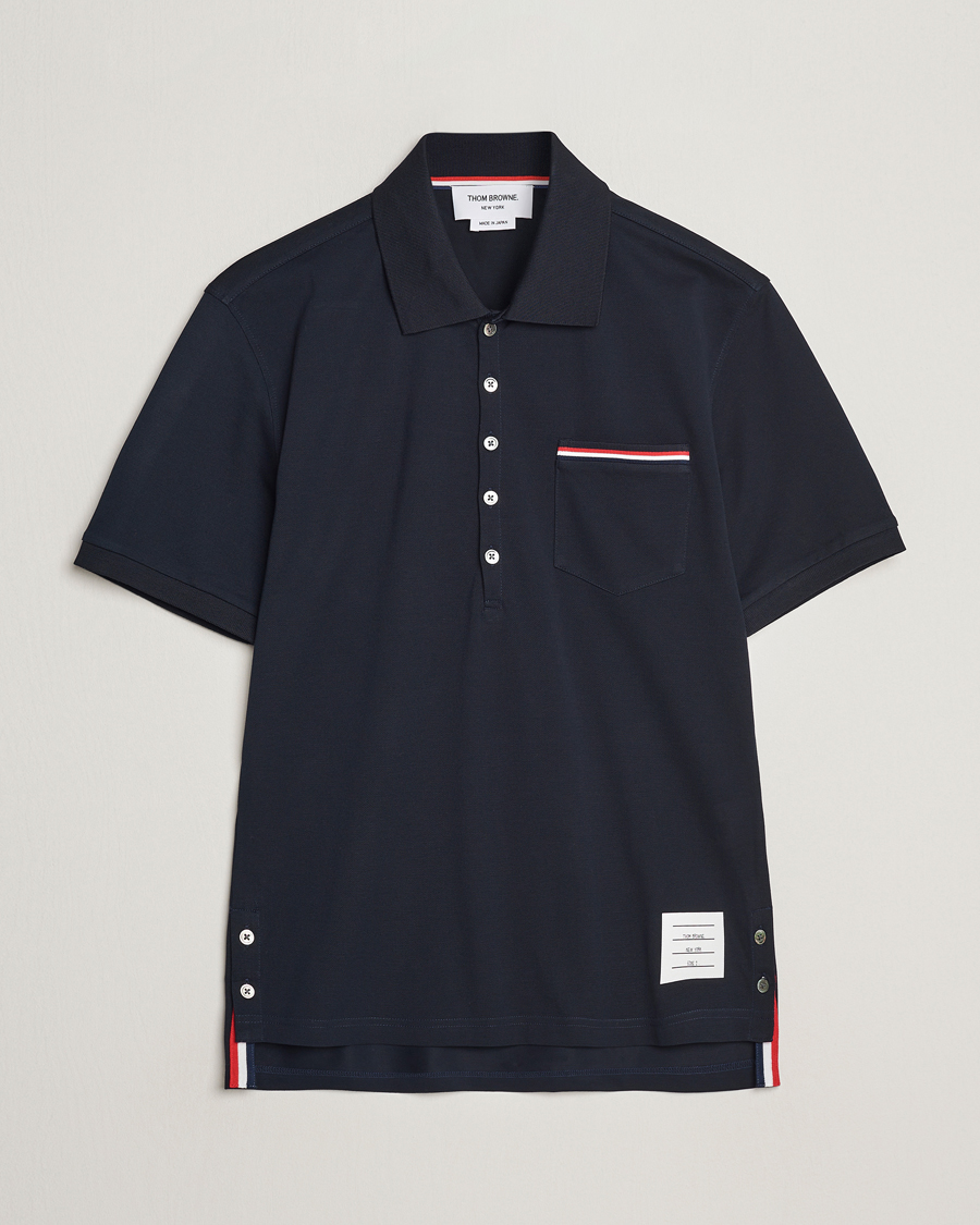 Hombres | Polos | Thom Browne | Mercerized Piquet Polo Navy