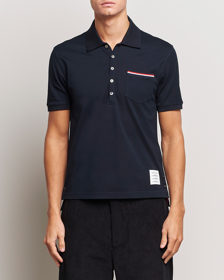 Hombres |  | Thom Browne | Mercerized Piquet Polo Navy