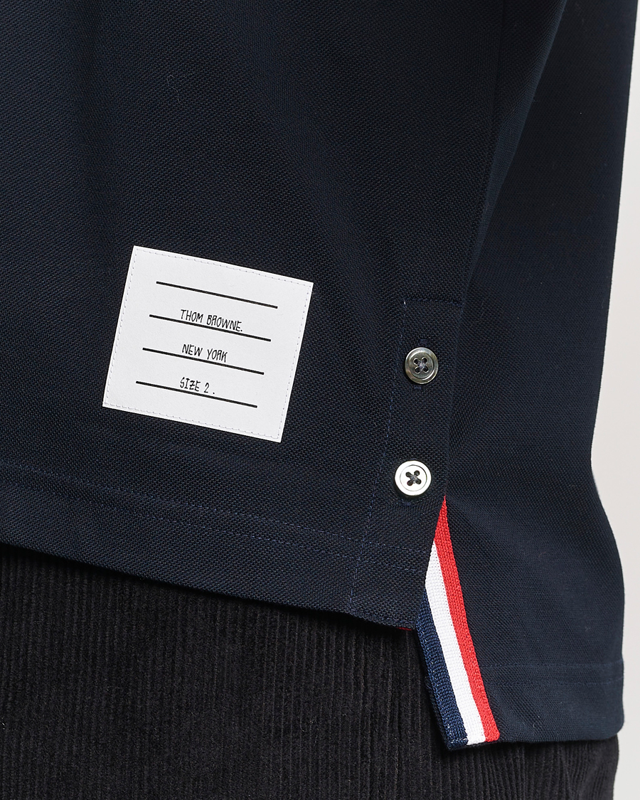 Hombres | Polos | Thom Browne | Mercerized Piquet Polo Navy