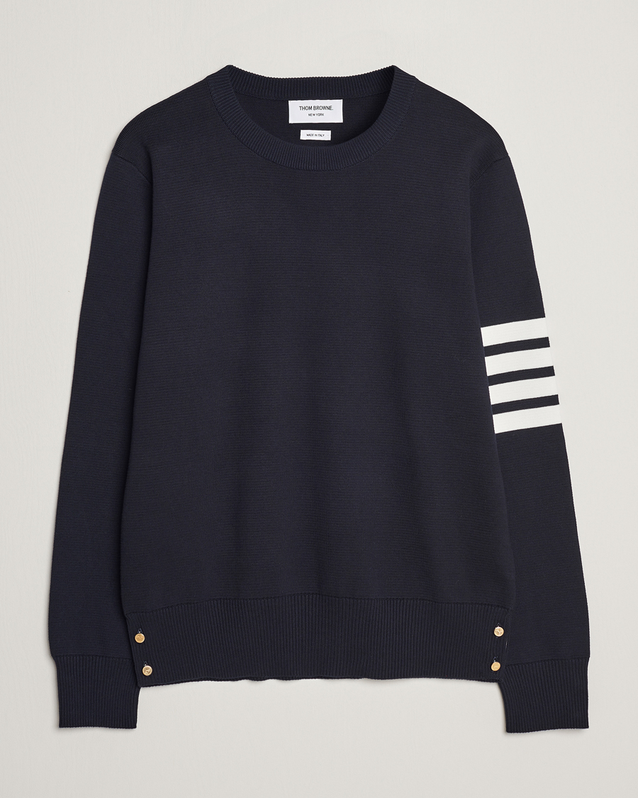 Hombres | Jerséis y prendas de punto | Thom Browne | Milano Stitch Crew Neck Navy