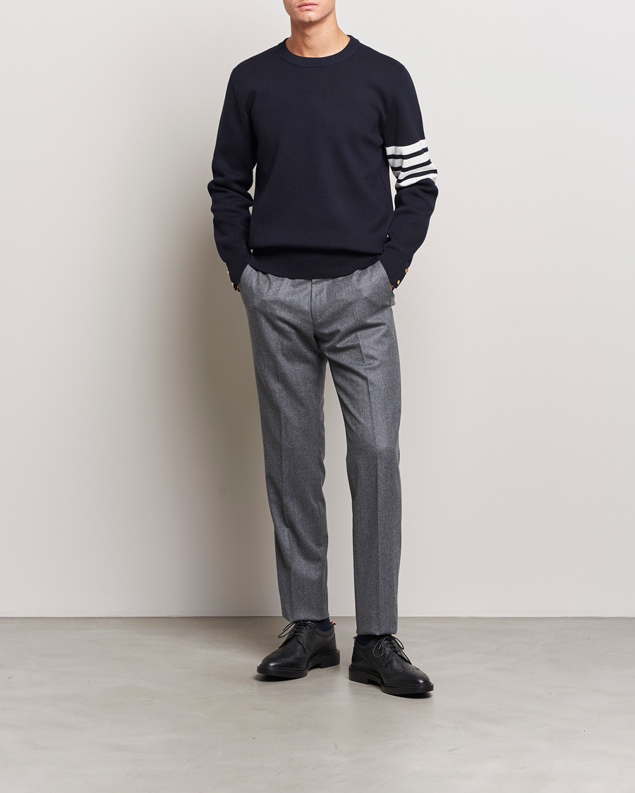 Hombres | Jerséis y prendas de punto | Thom Browne | Milano Stitch Crew Neck Navy