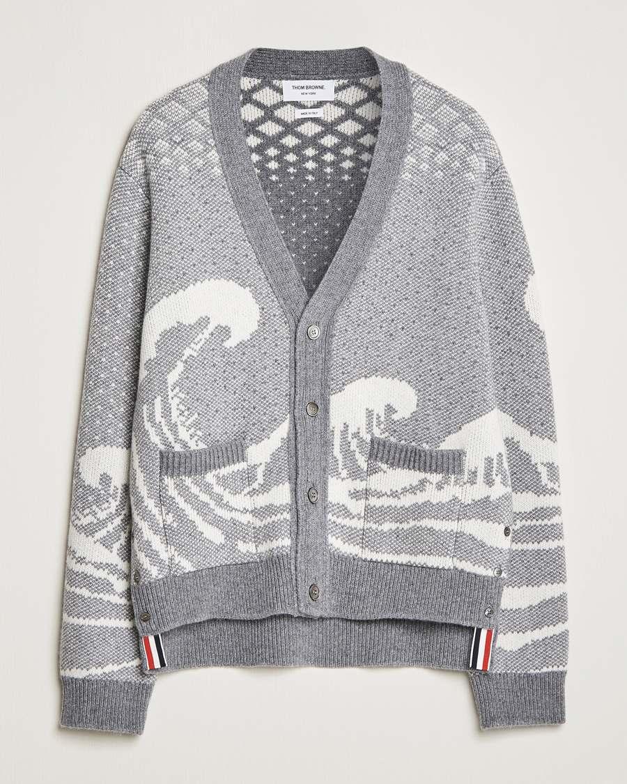 Hombres | Jerséis y prendas de punto | Thom Browne | Fair Isle Jacquard Cardigan Grey