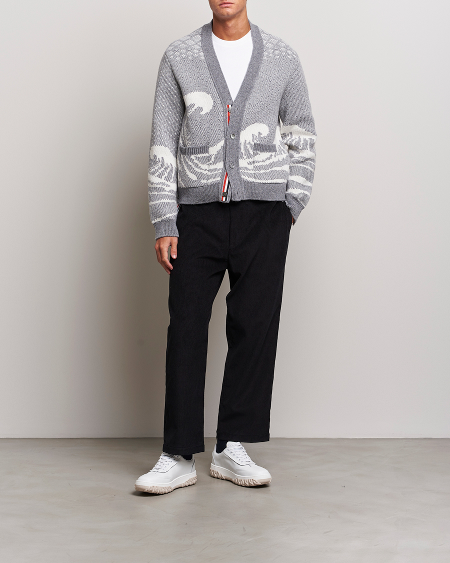 Hombres | Jerséis y prendas de punto | Thom Browne | Fair Isle Jacquard Cardigan Grey