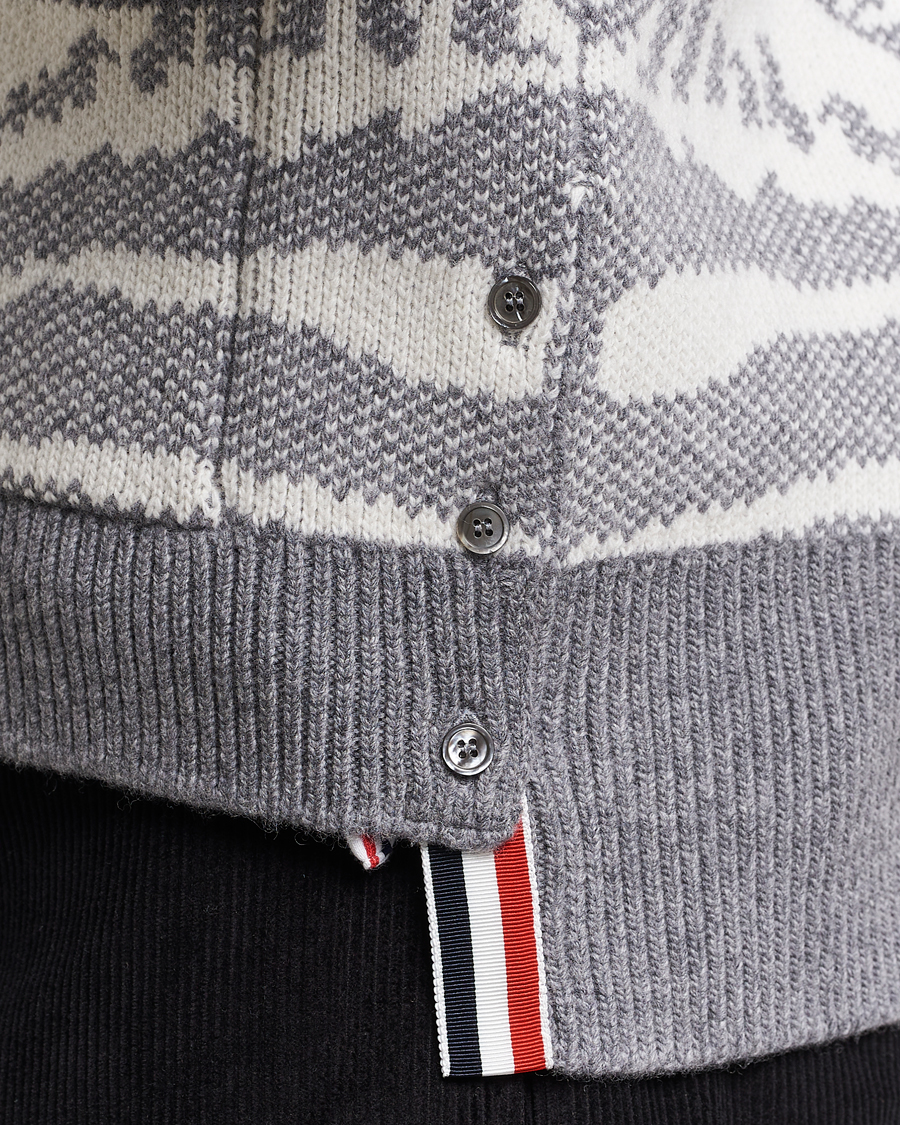 Hombres | Jerséis y prendas de punto | Thom Browne | Fair Isle Jacquard Cardigan Grey
