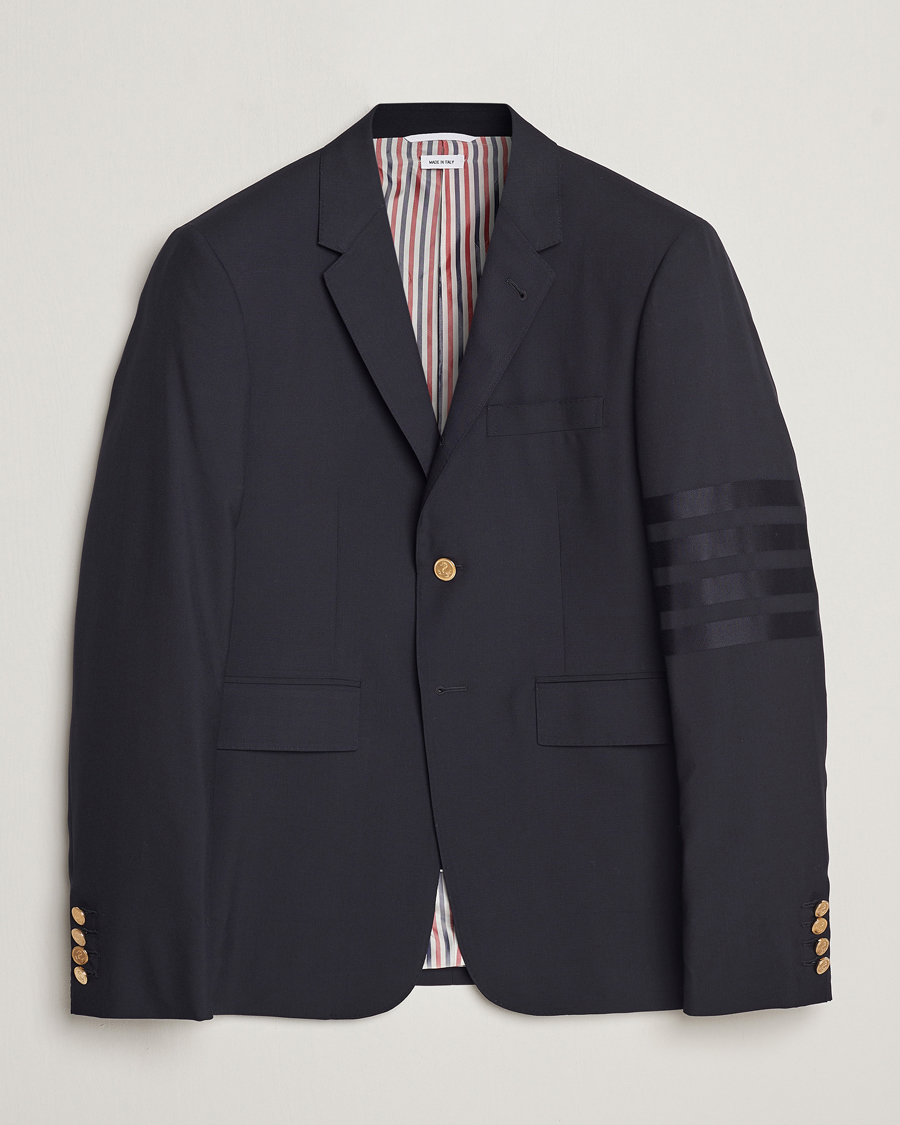 Hombres | Blazers | Thom Browne | Tonal 4 Bar Wool Blazer Navy