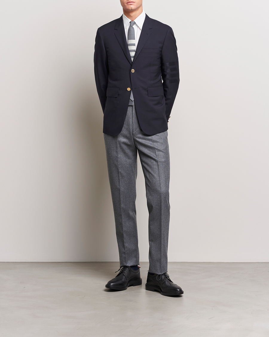Hombres | Blazers | Thom Browne | Tonal 4 Bar Wool Blazer Navy