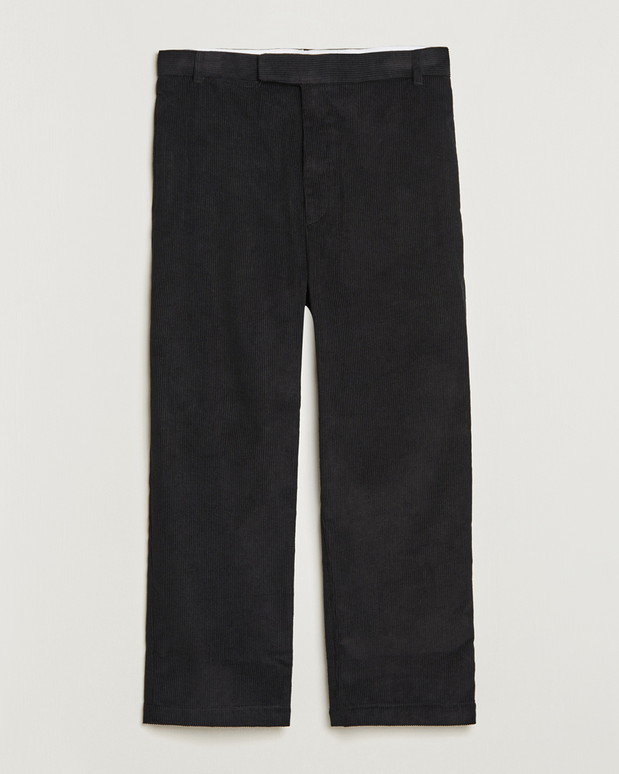 Hombres | Pantalones | Thom Browne | Straight Cropped Corduroy Trousers Black