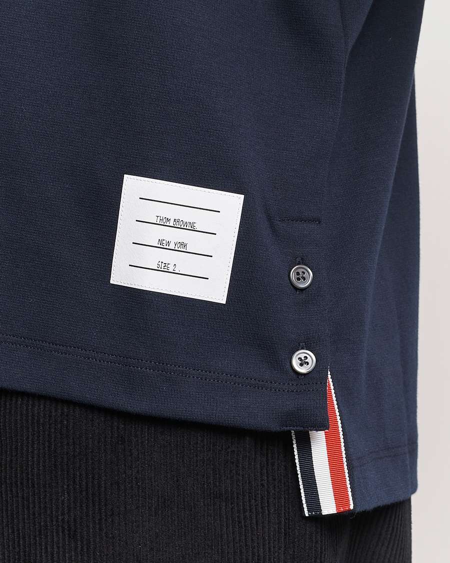 Hombres | Camisetas | Thom Browne | RWB Stripe Short Sleeve T-Shirt Navy