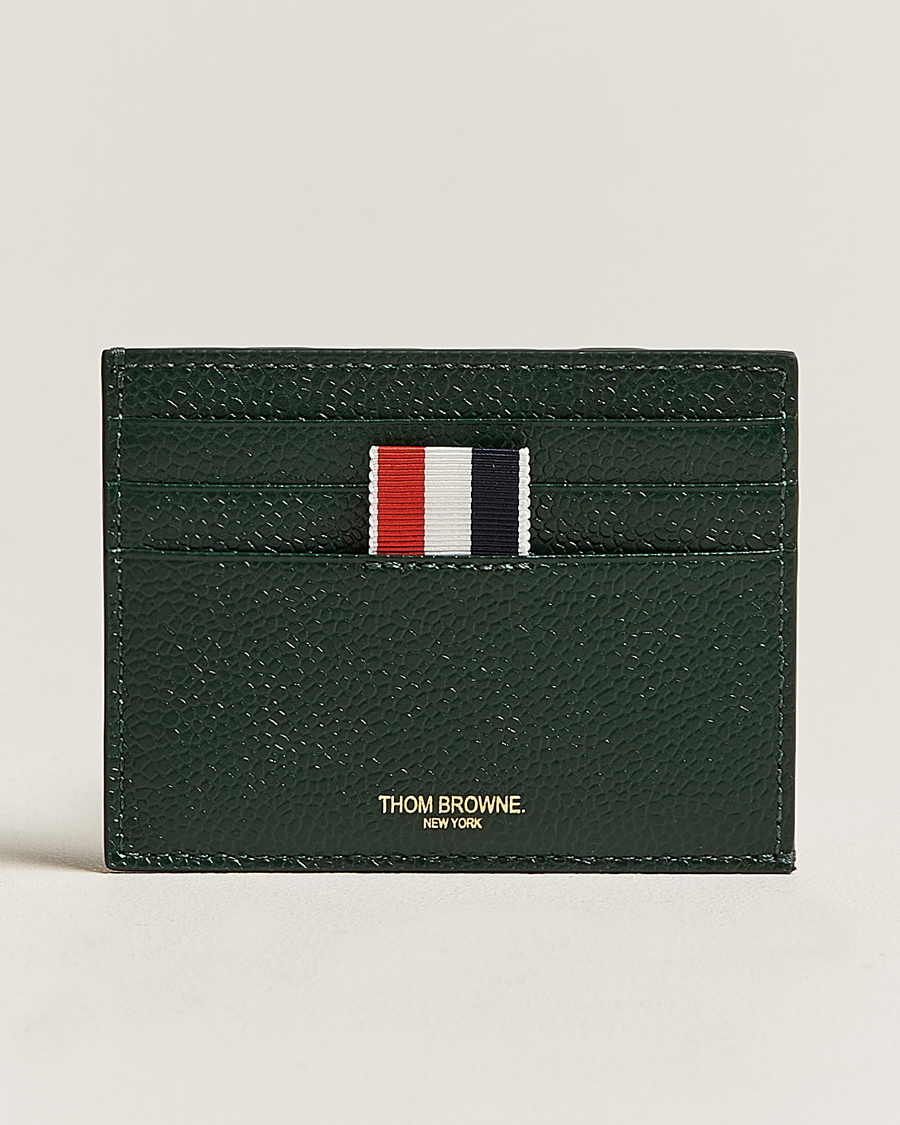 Hombres | Thom Browne Pebble Grain Card Holder Dark Green | Thom Browne | Pebble Grain Card Holder Dark Green