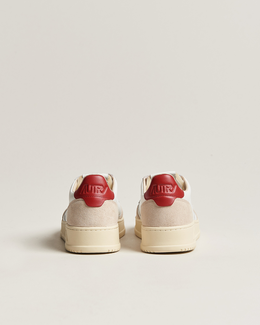 Hombres | Autry Medalist Low Super Soft Leather Sneaker White/Red | Autry | Medalist Low Super Soft Leather Sneaker White/Red