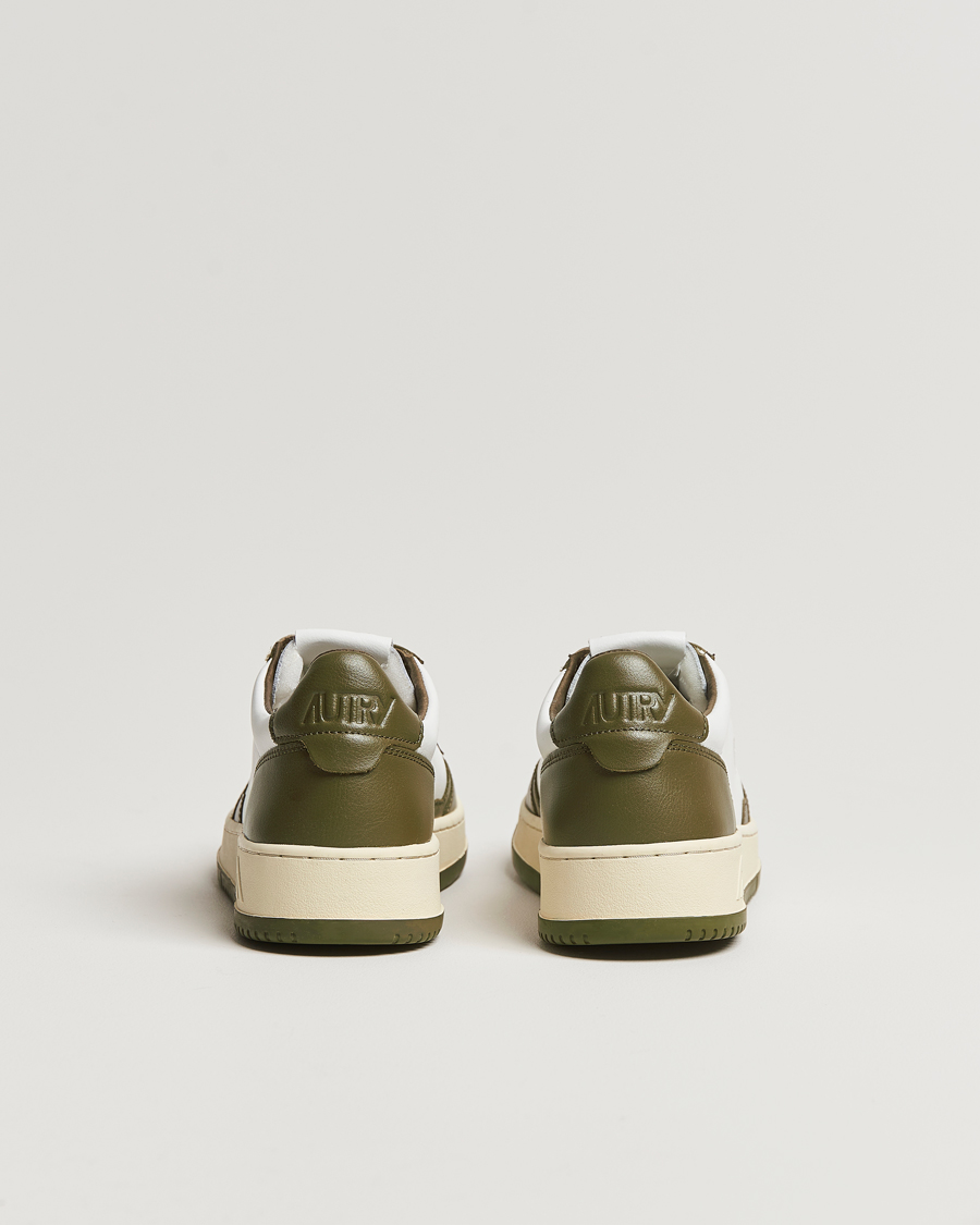 Hombres | Autry Medalist Low Bicolor Leather Sneaker Military Olive | Autry | Medalist Low Bicolor Leather Sneaker Military Olive