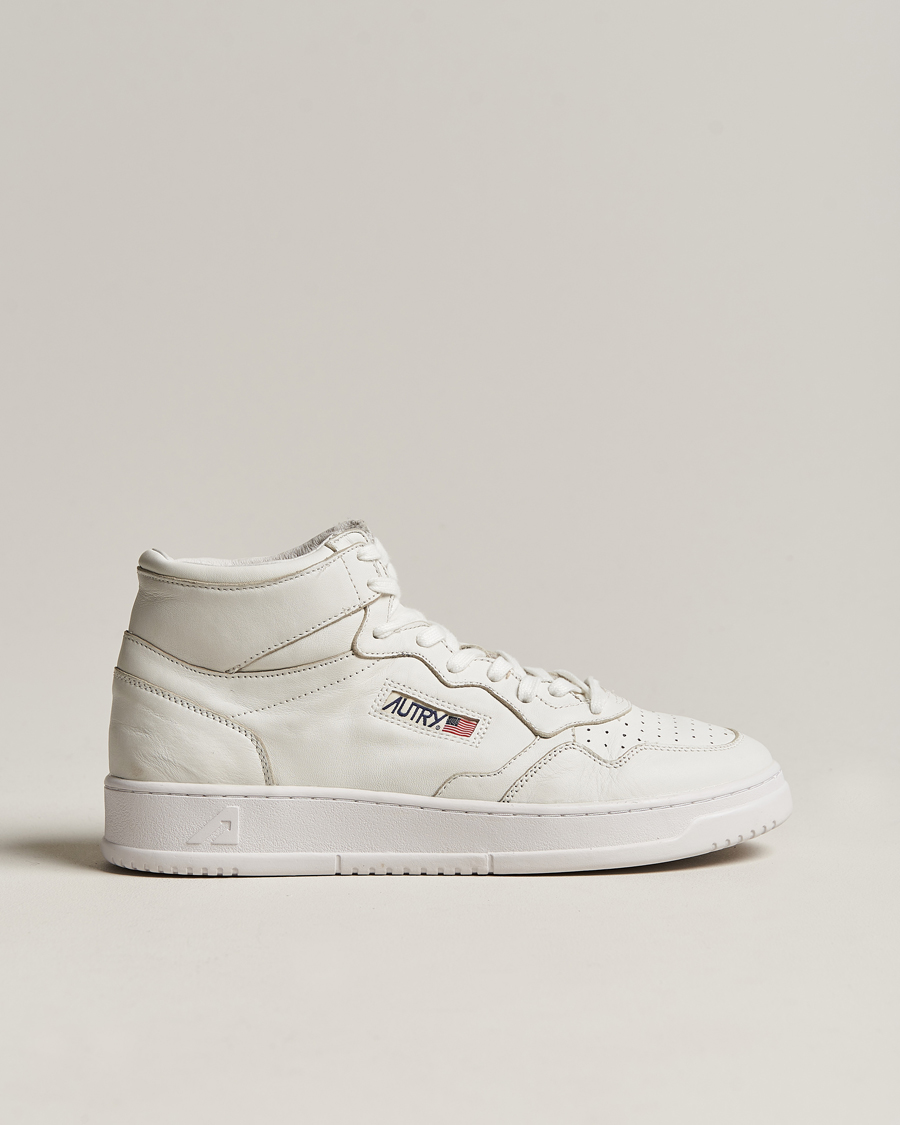 Hombres | Autry Medalist Mid Goat Leather Sneaker White | Autry | Medalist Mid Goat Leather Sneaker White