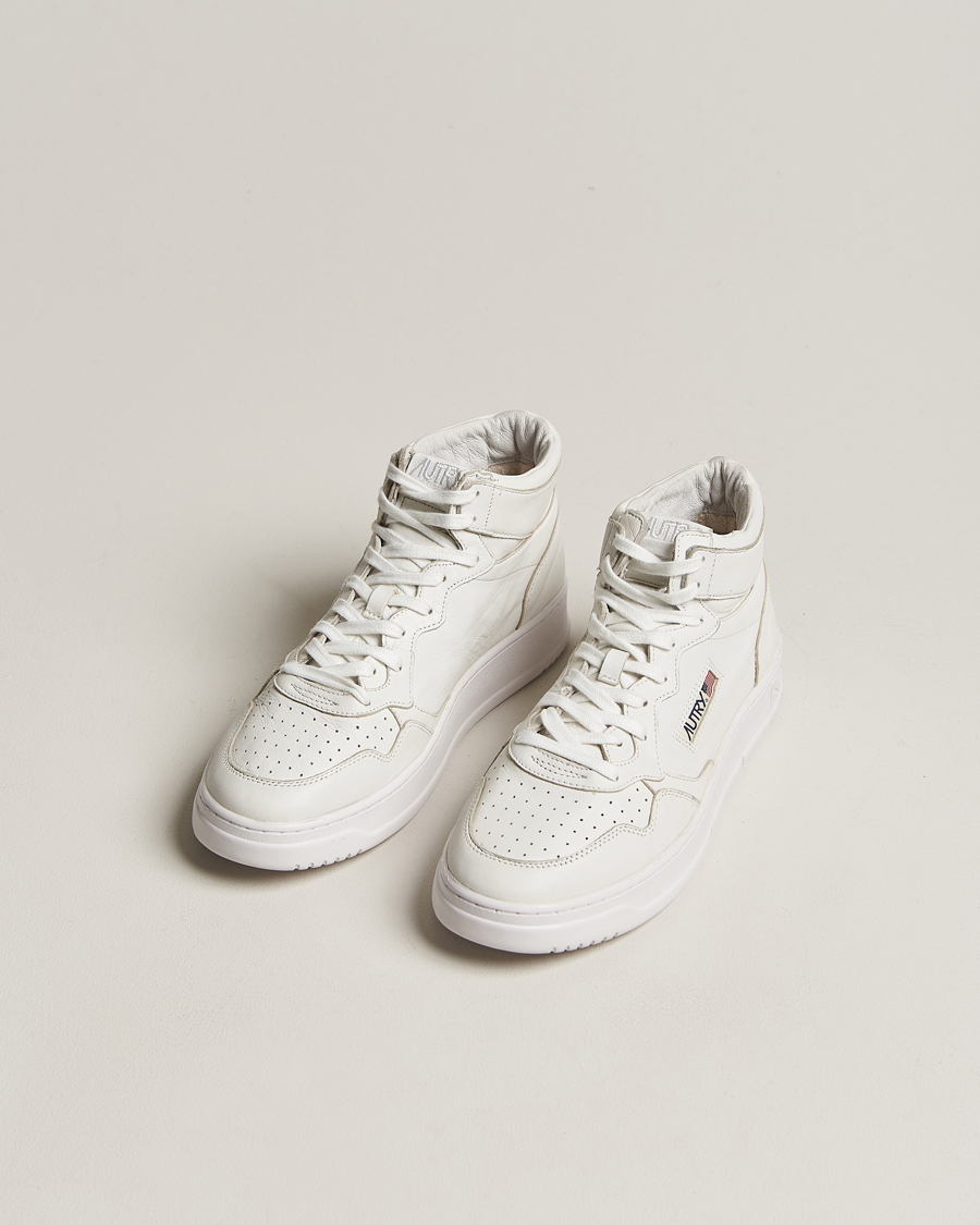 Hombres | Autry Medalist Mid Goat Leather Sneaker White | Autry | Medalist Mid Goat Leather Sneaker White